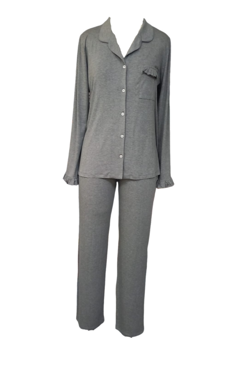 PIJAMA LONGO NEW BASIC 1025 MESCLA ESCURO