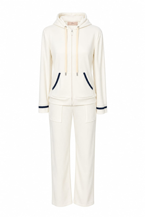 CONJUNTO LONGO COM ZIPER OFF WHITE