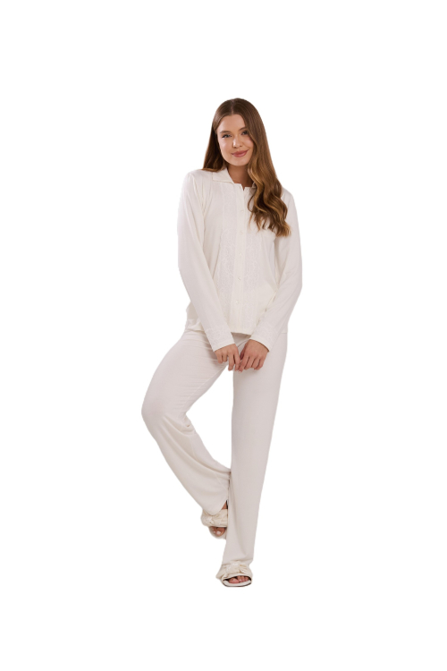 PIJAMA LONGO NEW ETERNITE 1025 OFF WHITE