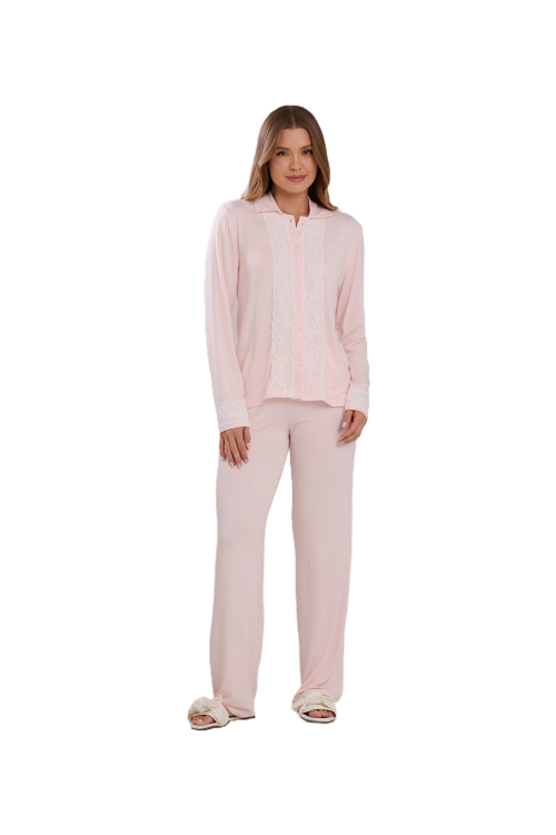 PIJAMA LONGO NEW ETERNITE 1025 ROSA SOVERTE
