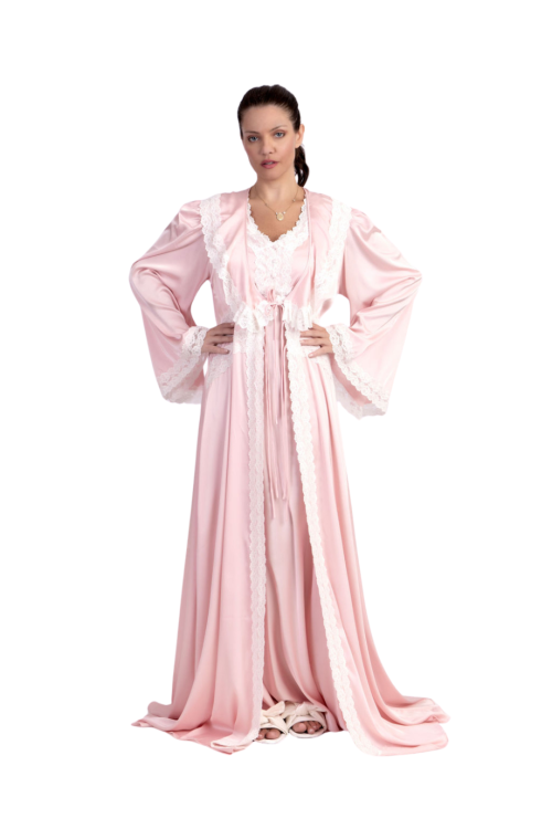 Conjunto Robe Camisola Longo New Classic Rose
