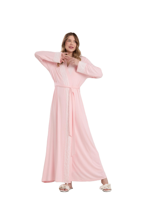 CONJUNTO ROBE E CAMISOLA NEW ETERNITE 1025 ROSA SORVETE