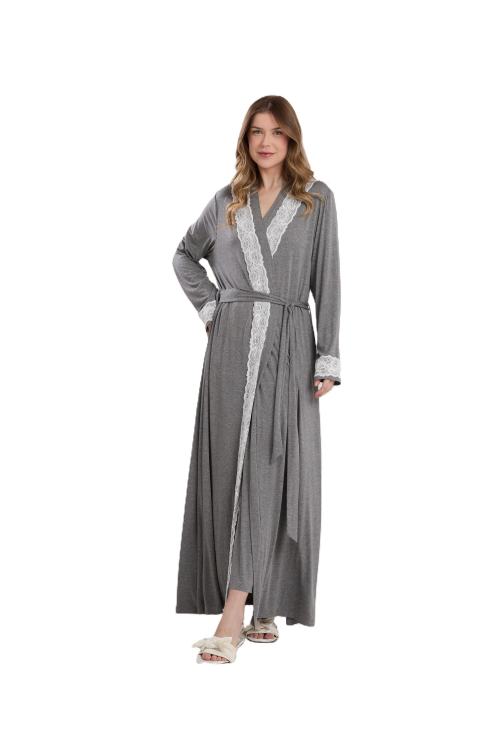 CONJUNTO ROBE E CAMISOLA NEW ETERNITE 1025 MESCLA ESCURO