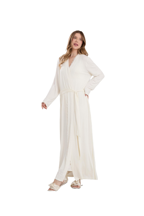 CONJUNTO ROBE E CAMISOLA NEW ETERNITE 1025 OFF WHITE