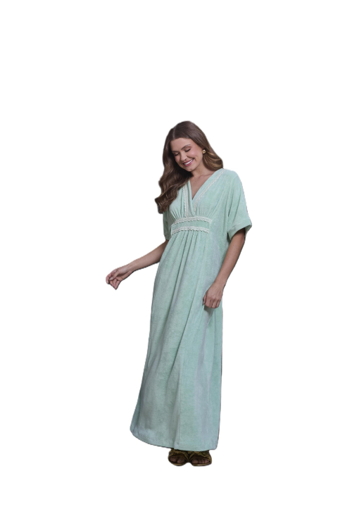 KAFTAN LONGO ATOALHADO KLINT 1025 VERDE MENTA