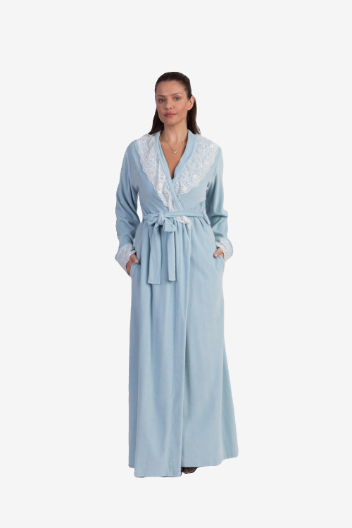 Robe Longo Flix Plush Azul Celeste