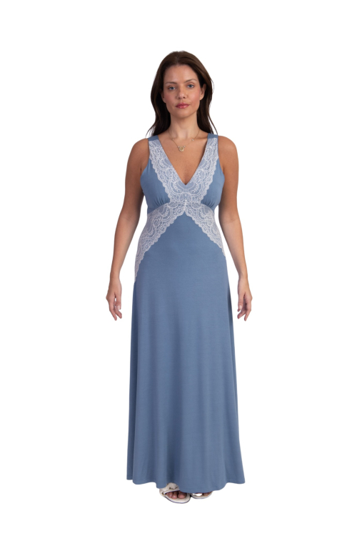 CAMISOLA  LONGA OUR LINE AZUL PORCELANA